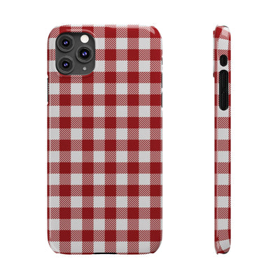 Slim Red Gingham Gift for Her Cute Phone Cases for Iphone 16 Pro Max | iPhone 15 Case | iPhone 15 Pro Max Case, Iphone 14, 13, 12, 11, 10, 8, 7