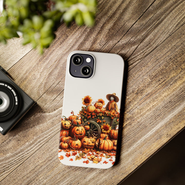 Slim Fall Leaves Scarecrow Slim Cute Phone Cases for Iphone | iPhone 15 Case | iPhone 15 Pro Max Case, Iphone 14, Iphone 14 Pro Max, Iphone 13 - Studio40ParkLane