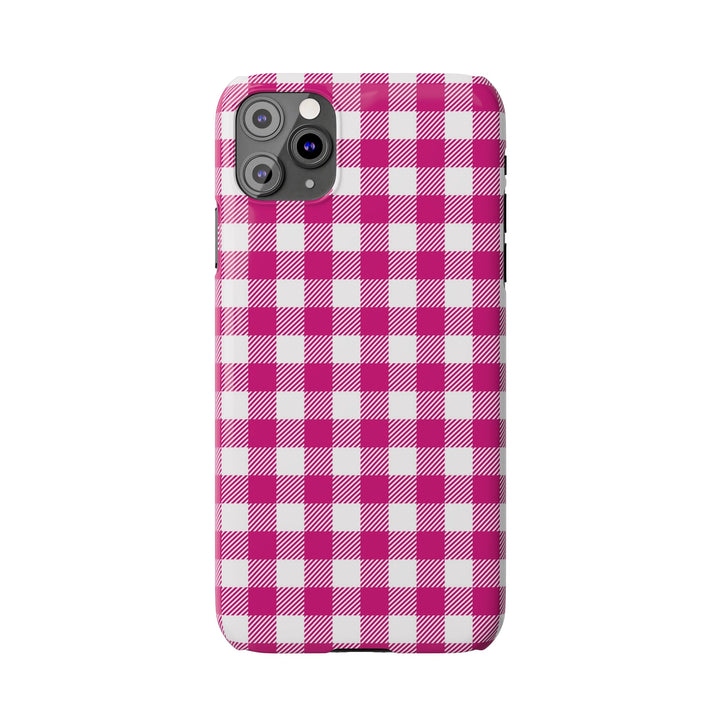 Slim Pink Gingham Gift for Her Cute Phone Cases for Iphone 16 Pro Max | iPhone 15 Case | iPhone 15 Pro Max Case, Iphone 14, 13, 12, 11, 10, 8, 7 - Studio40ParkLane