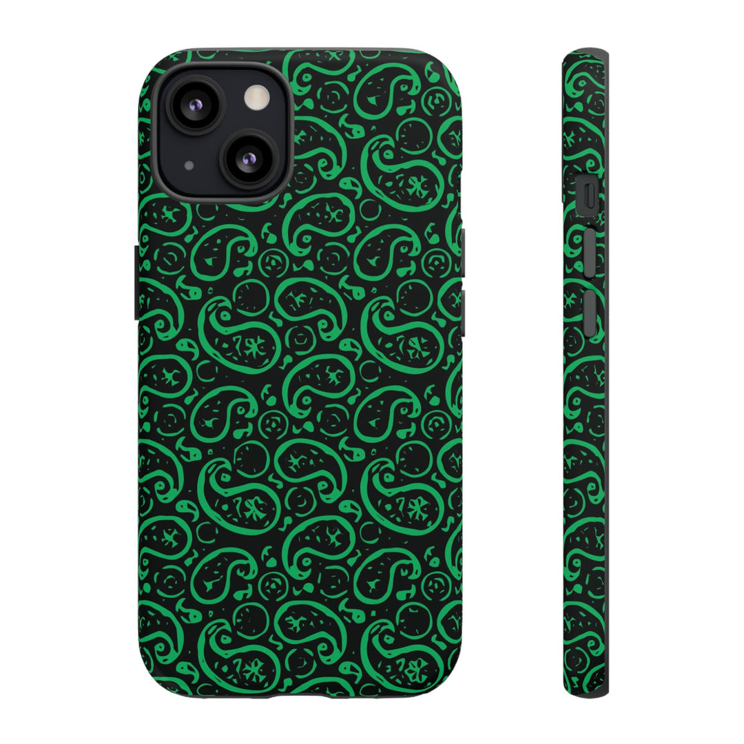 Cute IPhone Case | iPhone 15 Case | iPhone 15 Pro Max Case, Iphone 14 Case, Iphone 14 Pro Max Case IPhone Case for Art Lovers, Paisley Green - Studio40ParkLane