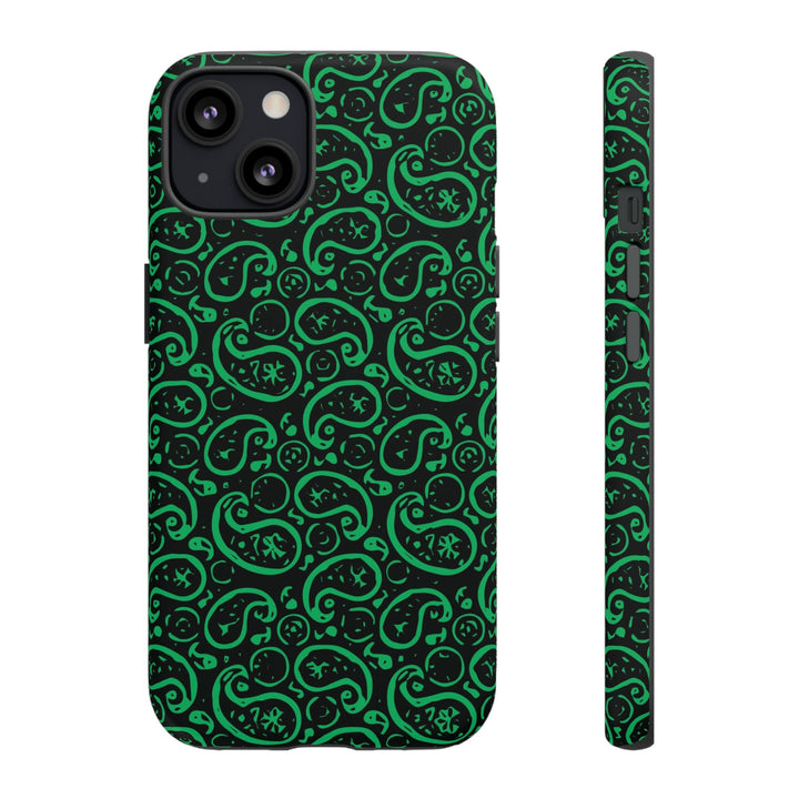 Cute IPhone Case | iPhone 15 Case | iPhone 15 Pro Max Case, Iphone 14 Case, Iphone 14 Pro Max Case IPhone Case for Art Lovers, Paisley Green - Studio40ParkLane
