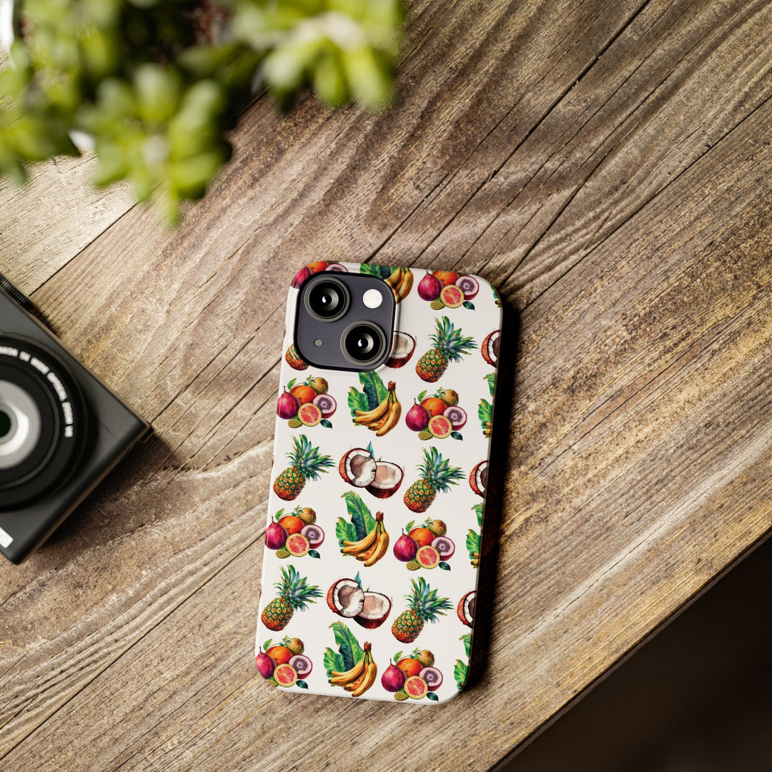 Slim Cute Phone Cases for Iphone - | iPhone 15 Case | iPhone 15 Pro Max Case, Iphone 14 Case, Iphone 14 Pro Max, Iphone 13, Tropical Summer Fruit - Studio40ParkLane