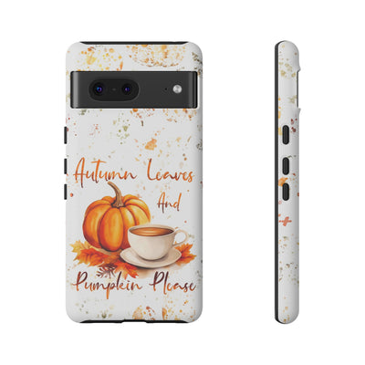 Impact Resistant, Fall Leaves Pumpkin Pie, Cute Phone Cases for Samsung S24, S23, S22, S21, IPhone 15 pro Iphone 14 pro Iphone 13 IPhone 12 Iphone 11