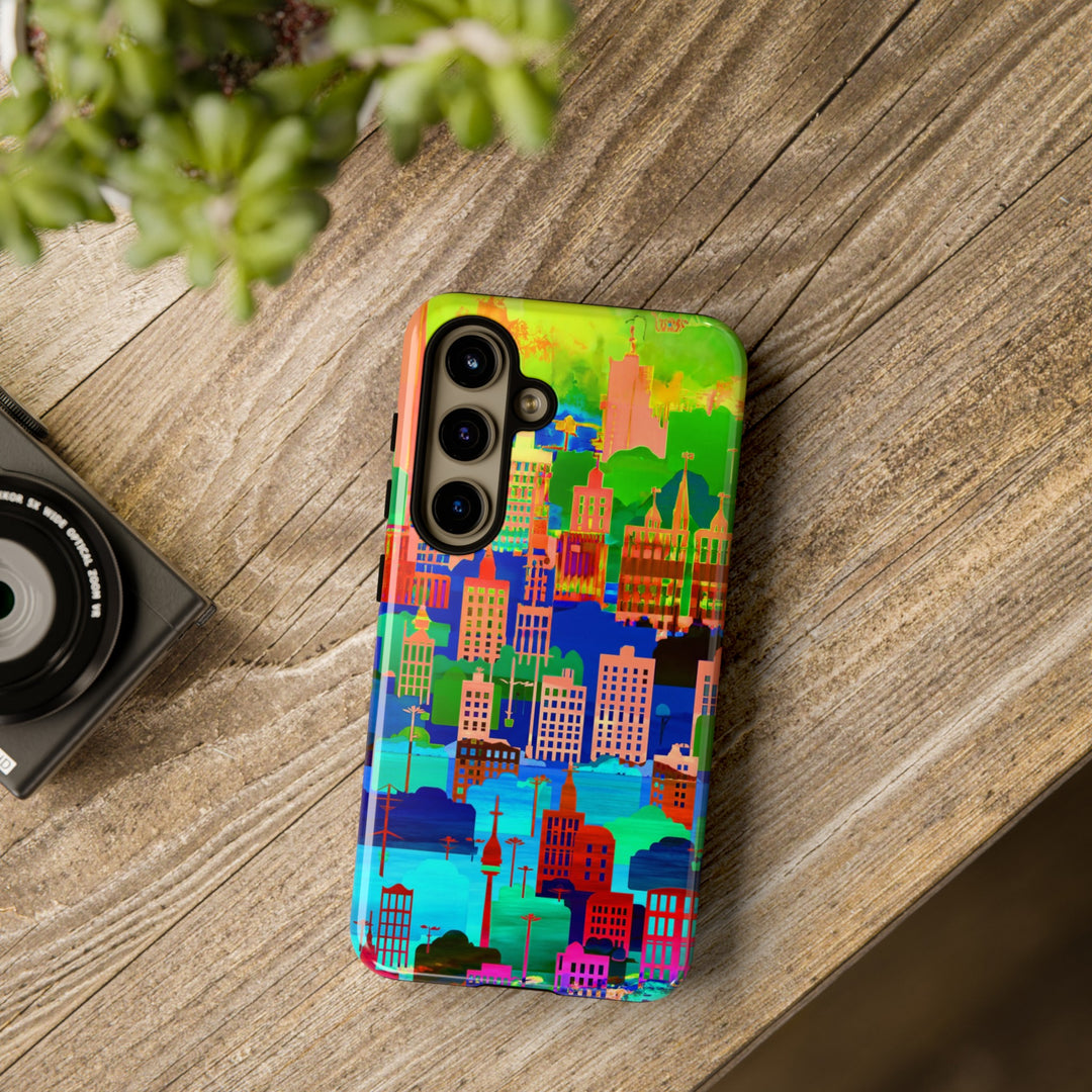 Cute Samsung Case | Cool Iphone Case | Summer City Skyline, Samsung S24, S23, S22, S21, IPhone 15 Case | Iphone 14 Case, Iphone 13 Case - Studio40ParkLane