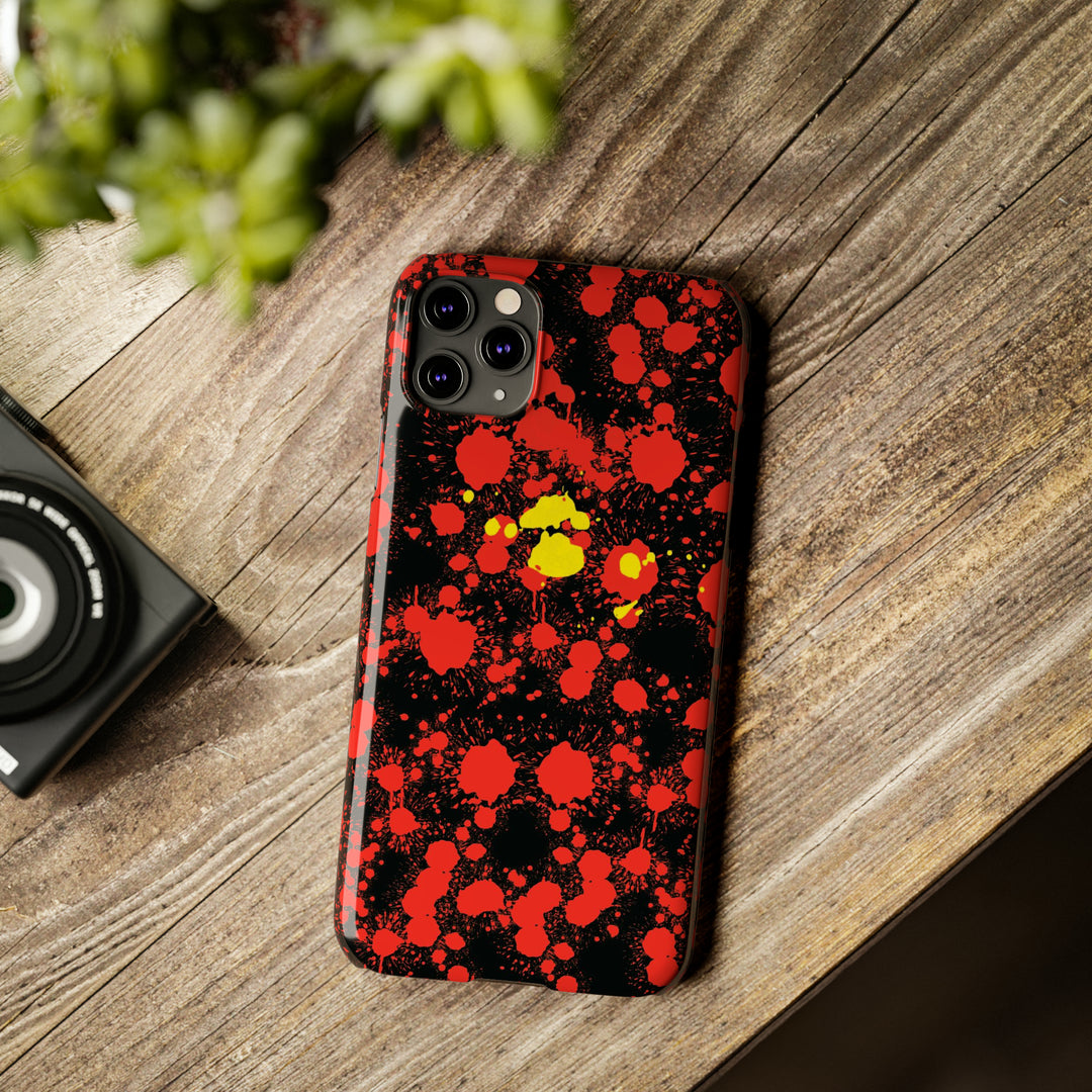 Slim Cute Phone Cases for Iphone - | iPhone 15 Case | iPhone 15 Pro Max Case, Iphone 14 Case, Iphone 14 Pro Max, Iphone 13, Red Yellow Paint Splash - Studio40ParkLane