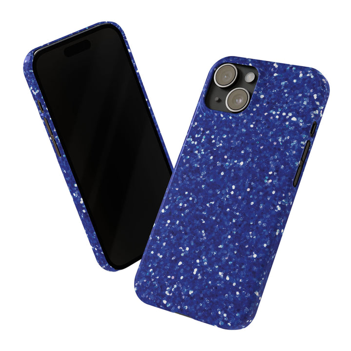 Slim Blue Muted Faux Play on Glitter Effect Cute Phone Cases for Iphone 16 Pro Max | iPhone 15 Case | iPhone 15 Pro Max Case, Iphone 14, Iphone 14 Pro Max, Iphone 13 12 11 8 7 - Studio40ParkLane