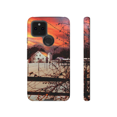 Impact Resistant, Winter Sunset Cute Phone Cases for Samsung S24, S23, S22, S21, IPhone 15 pro Iphone 14 pro Iphone 13 IPhone 12 Iphone 11