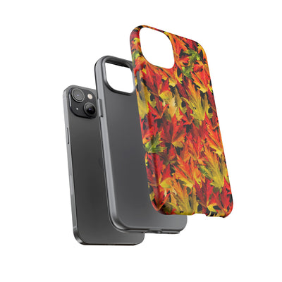 Fall Leaves Impact Resistant, Cute Phone Cases for Samsung S24, S23, S22, S21, IPhone 15 pro Iphone 14 pro Iphone 13 IPhone 12 Iphone 11