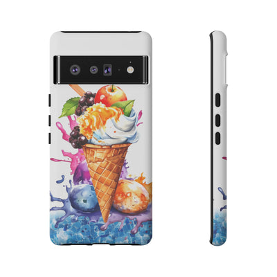 Impact Resistant, Summer Ice Cream Cone, Cute Phone Cases for Samsung S24, S23, S22, S21, IPhone 15 pro Iphone 14 pro Iphone 13 IPhone 12 Iphone 11