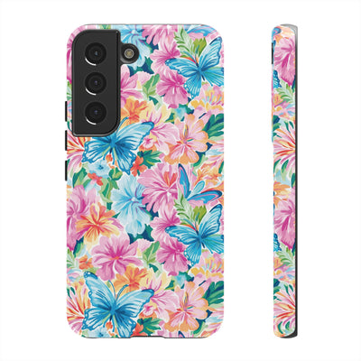 Premium Tough Butterflies Flowers Cute Phone Cases for Samsung S24, S23, S22, S21, S20, Plus and Ultra, Iphone 16 Pro Max,15, 14, 13, 12, 11, 10