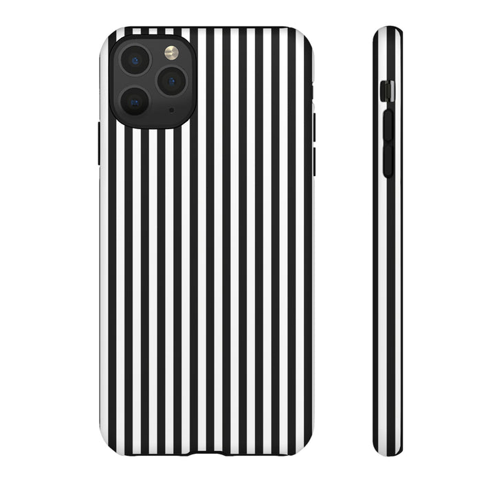 Tough Premium Black White Stripes Phone Case Gift for Her - For Apple iPhone 16 Pro Max 16e iPhone 15 Pro iPhone Iphone 14 Plus 13 Pro 12 SE XR - Studio40ParkLane