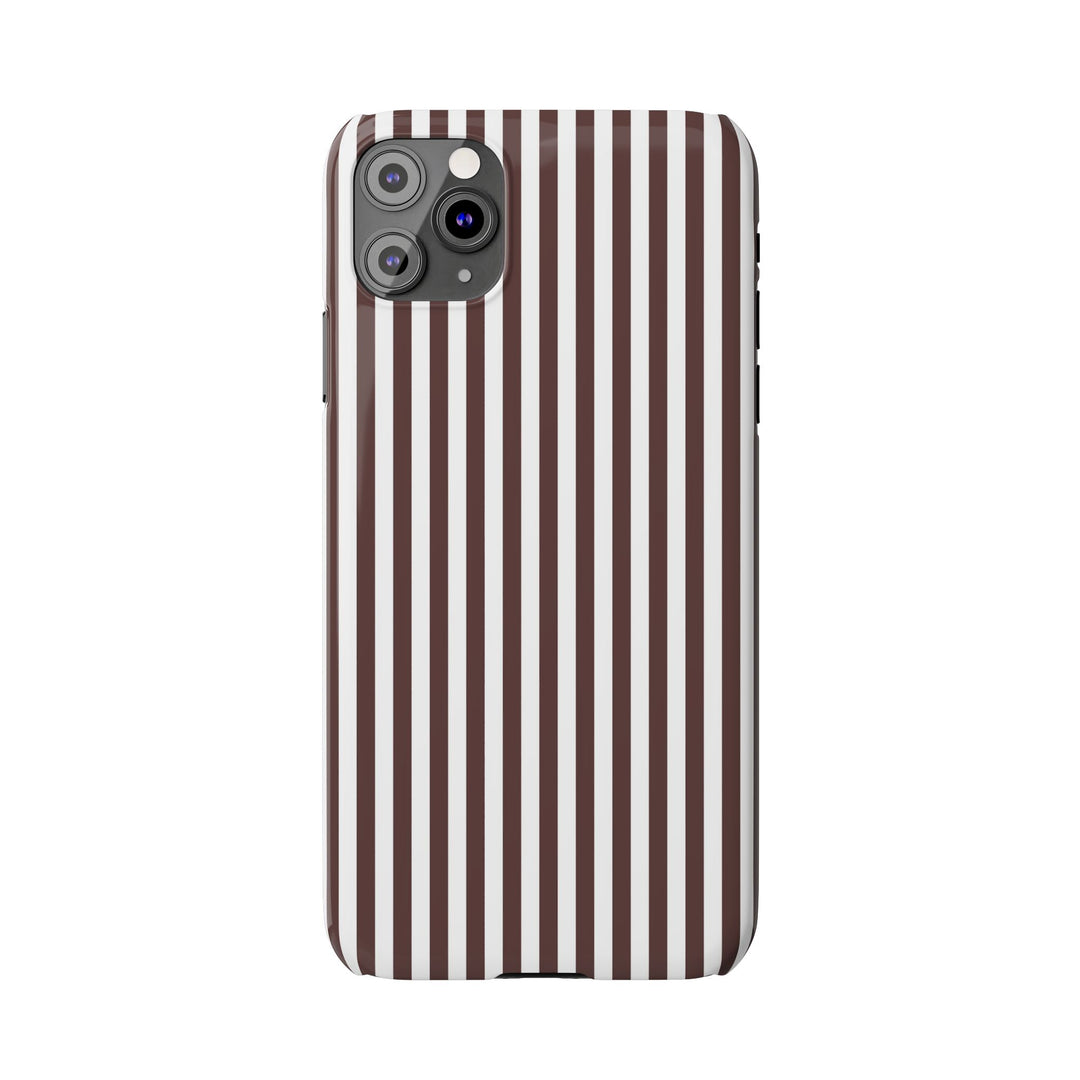 Slim Carriage Brown Striped Cute Phone Case for Iphone 16 - | iPhone 15 Pro Max Case | iPhone 14 Case Iphone 13 12 11 10 9 8 7 Gift for Her - Studio40ParkLane