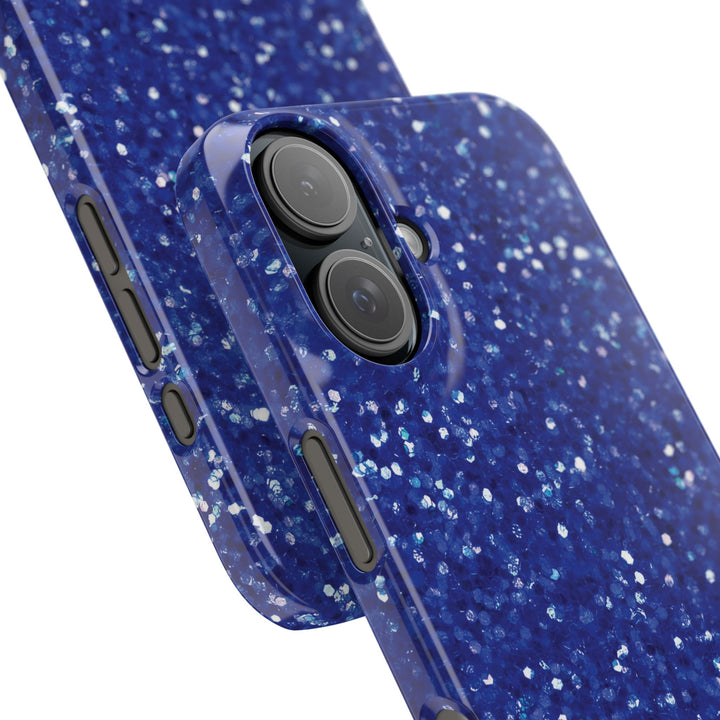 Slim Blue Muted Faux Play on Glitter Effect Cute Phone Cases for Iphone 16 Pro Max | iPhone 15 Case | iPhone 15 Pro Max Case, Iphone 14, Iphone 14 Pro Max, Iphone 13 12 11 8 7 - Studio40ParkLane