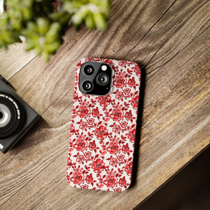 Slim Red Chinoiserie Gift for Her Cute Phone Cases for Iphone 16 Pro Max | iPhone 15 Case | iPhone 15 Pro Max Case, Iphone 14, Iphone 14 Pro Max, Iphone 13 12 11 8 7 - Studio40ParkLane