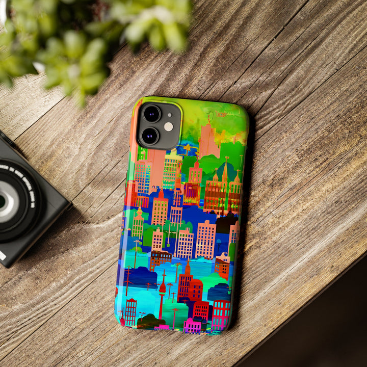 Slim Cute Phone Cases for Iphone - | iPhone 15 Case | iPhone 15 Pro Max Case, Iphone 14 Case, Iphone 14 Pro Max, Iphone 13, Summer City Skyline - Studio40ParkLane