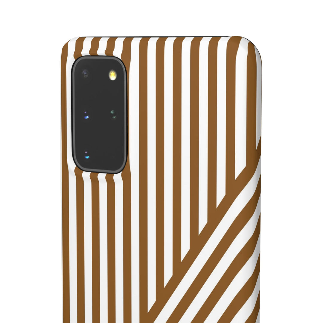 Aesthetic Mocha Brown Stripes Cute Phone Case Sleek Snap - For iPhone 17 Pro Max iPhone 16 Pro iPhone 15 Iphone 14 Plus 13 Pro 12 11 10 Gift - Studio40ParkLane