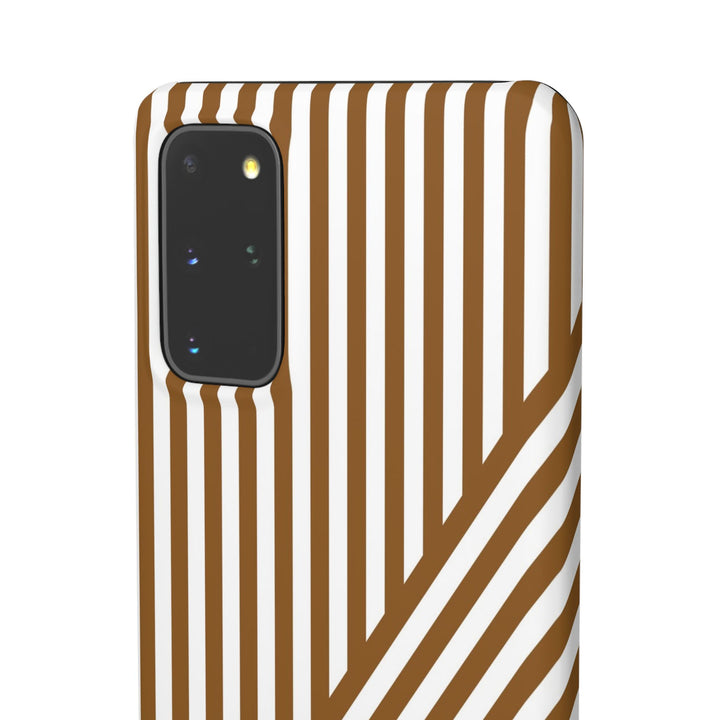Aesthetic Mocha Brown Stripes Cute Phone Case Sleek Snap - For iPhone 17 Pro Max iPhone 16 Pro iPhone 15 Iphone 14 Plus 13 Pro 12 11 10 Gift - Studio40ParkLane