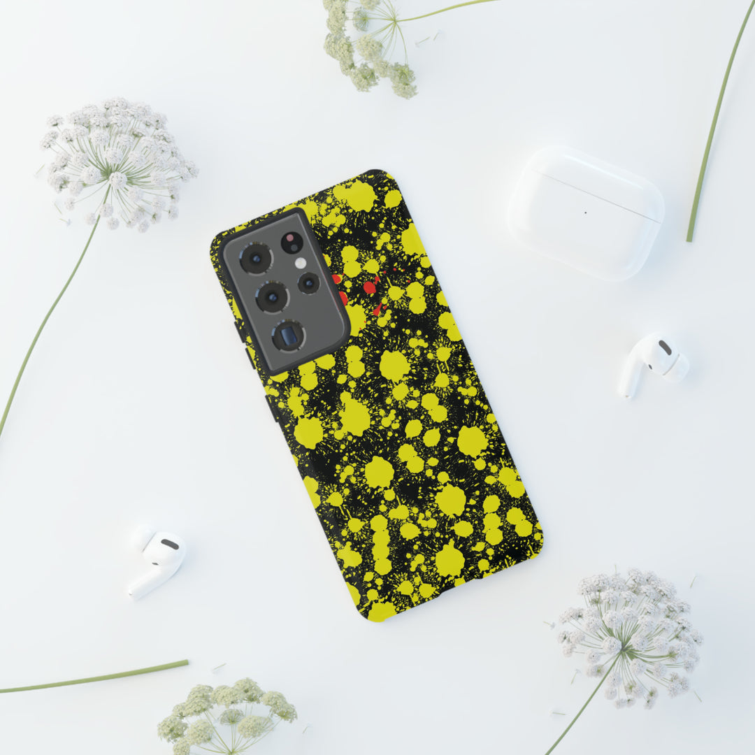 Cute Samsung Phone Case | Aesthetic Samsung Phone Case | Paint Splash Yellow Black | Galaxy S23, S22, S21, S20 | Luxury Double Layer | Cool - Studio40ParkLane