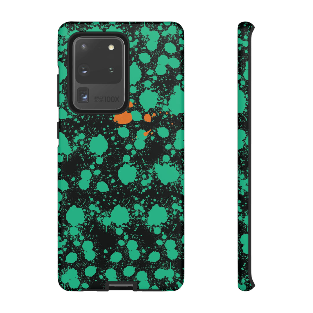 Cute Samsung Phone Case | Aesthetic Samsung Phone Case | Paint Splash Green Orange | Galaxy S23, S22, S21, S20 | Luxury Double Layer | Cool - Studio40ParkLane
