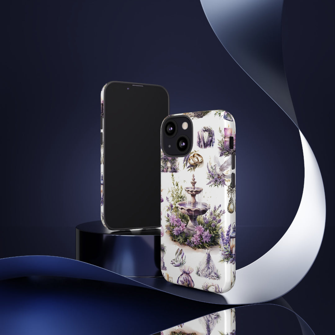 Impact Resistant, Lavender Wedding, Cute Phone Cases for Samsung S24, S23, S22, S21, IPhone 15 pro Iphone 14 pro Iphone 13 IPhone 12 Iphone 11 - Studio40ParkLane