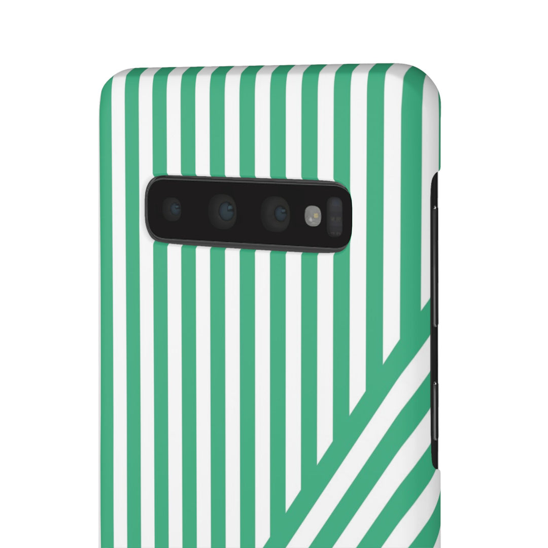 Aesthetic Emerald Stripes Cute Phone Case Sleek Snap - For iPhone 17 Pro Max iPhone 16 Pro iPhone 15 Iphone 14 Plus 13 Pro 12 11 10 Gift