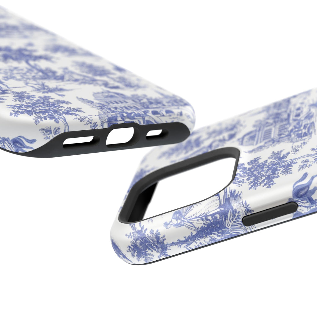 Blue Toile Magnetic Impact-Resistant Cute Phone Case for Iphone 16, iPhone 15 Pro Max Plus 14, 13, 12, 11 Gift for her - Studio40ParkLane