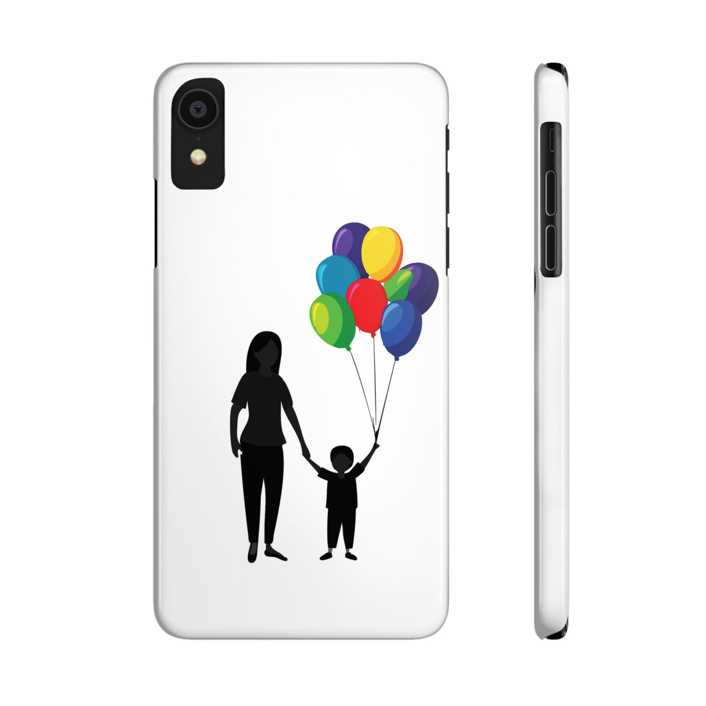 Slim Mother Child Balloons Gift for Her Cute Phone Cases for Iphone 16 Pro Max | iPhone 15 Case | iPhone 15 Pro Max Case, Iphone 14, 13, 12, 11, 10, 8, 7