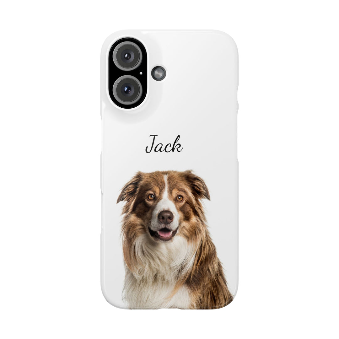 Slim Custom Personalized Pet Phone Cases Dog Phone Cases Cat Phone Cases for Iphone 16, 15, 14, 13, 12, 11, 8, 7 Custom Name Personalized Phone Case - Studio40ParkLane