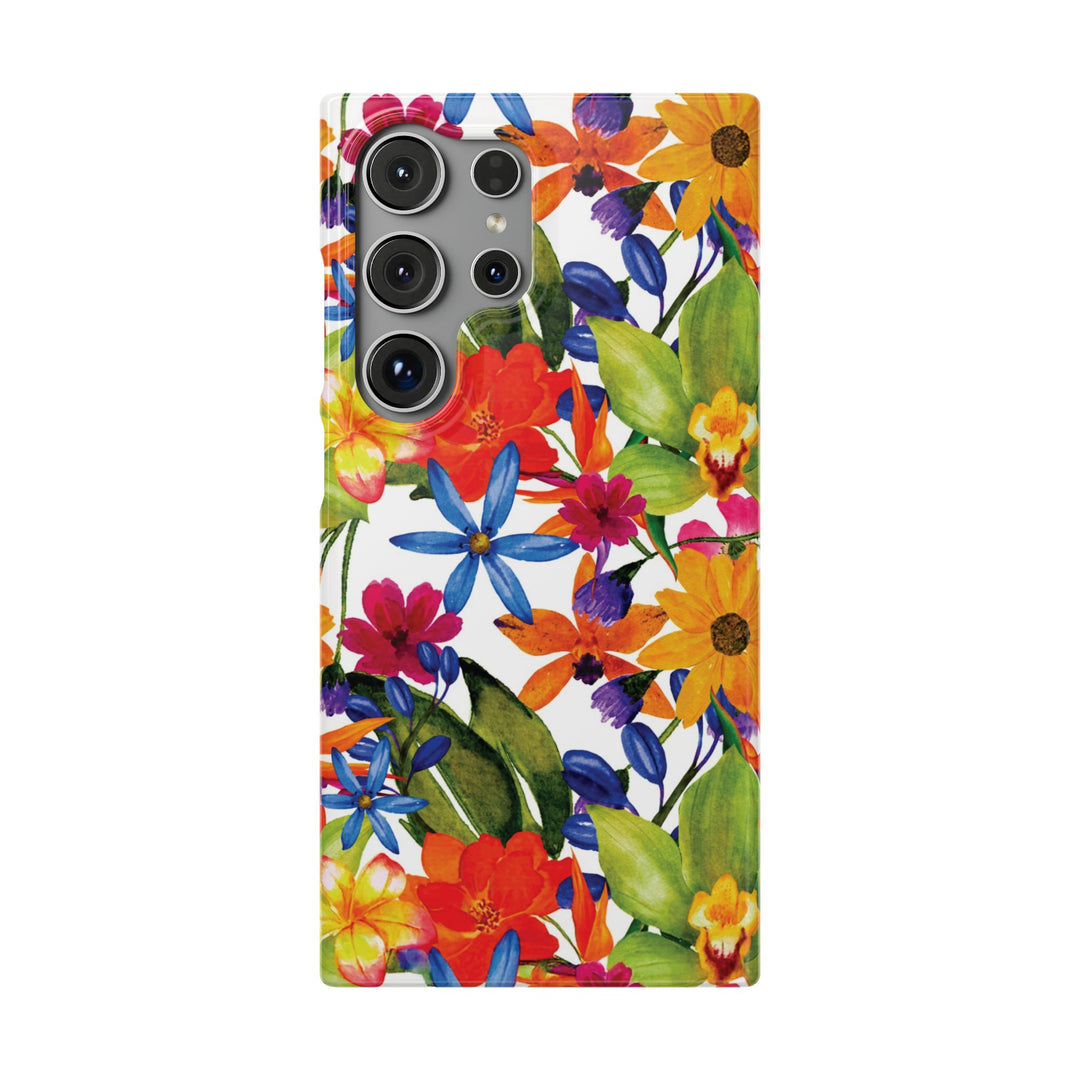 Sleek Snap Colorful Flowers Cute Phone Case for iPhone 16 15 14 13 12 11 X Xs Max Xr Pro Plus Samsung Galaxy S24 S23 S22 S21 S20 Note Ultra