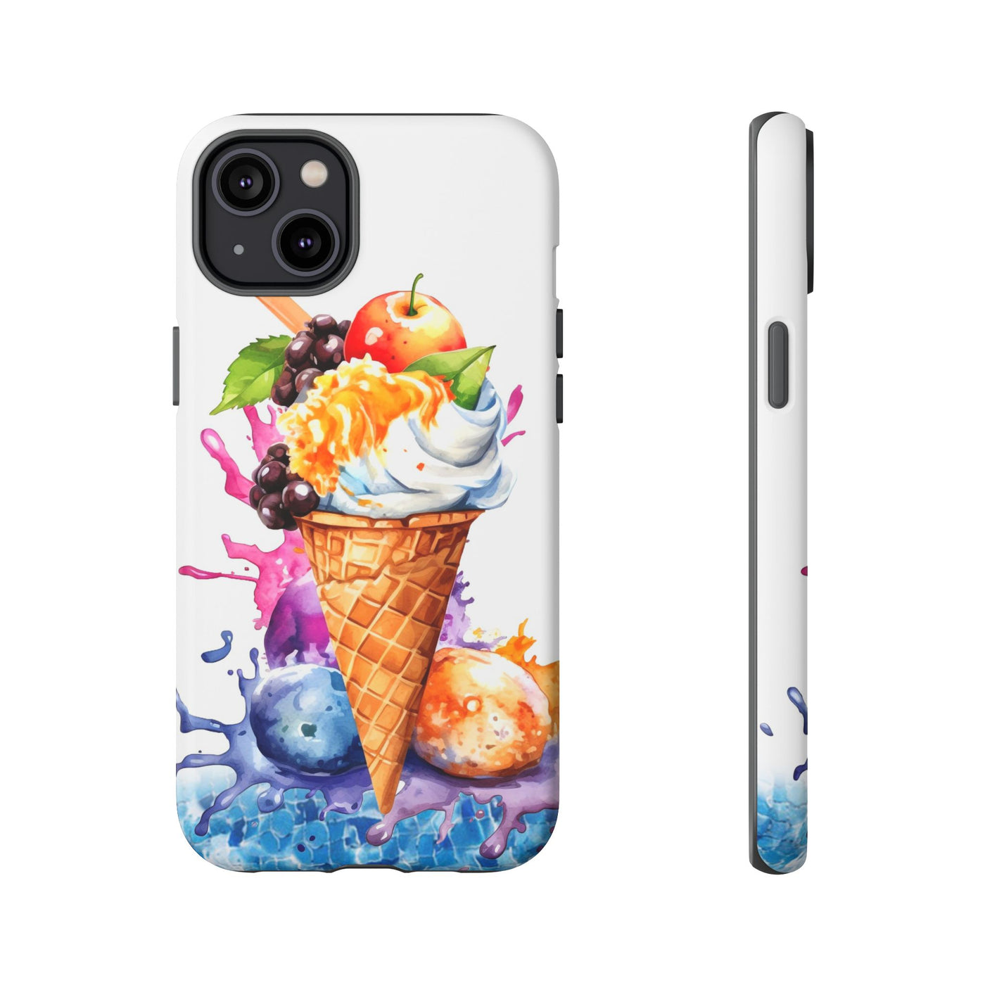 Impact Resistant, Summer Ice Cream Cone, Cute Phone Cases for Samsung S24, S23, S22, S21, IPhone 15 pro Iphone 14 pro Iphone 13 IPhone 12 Iphone 11