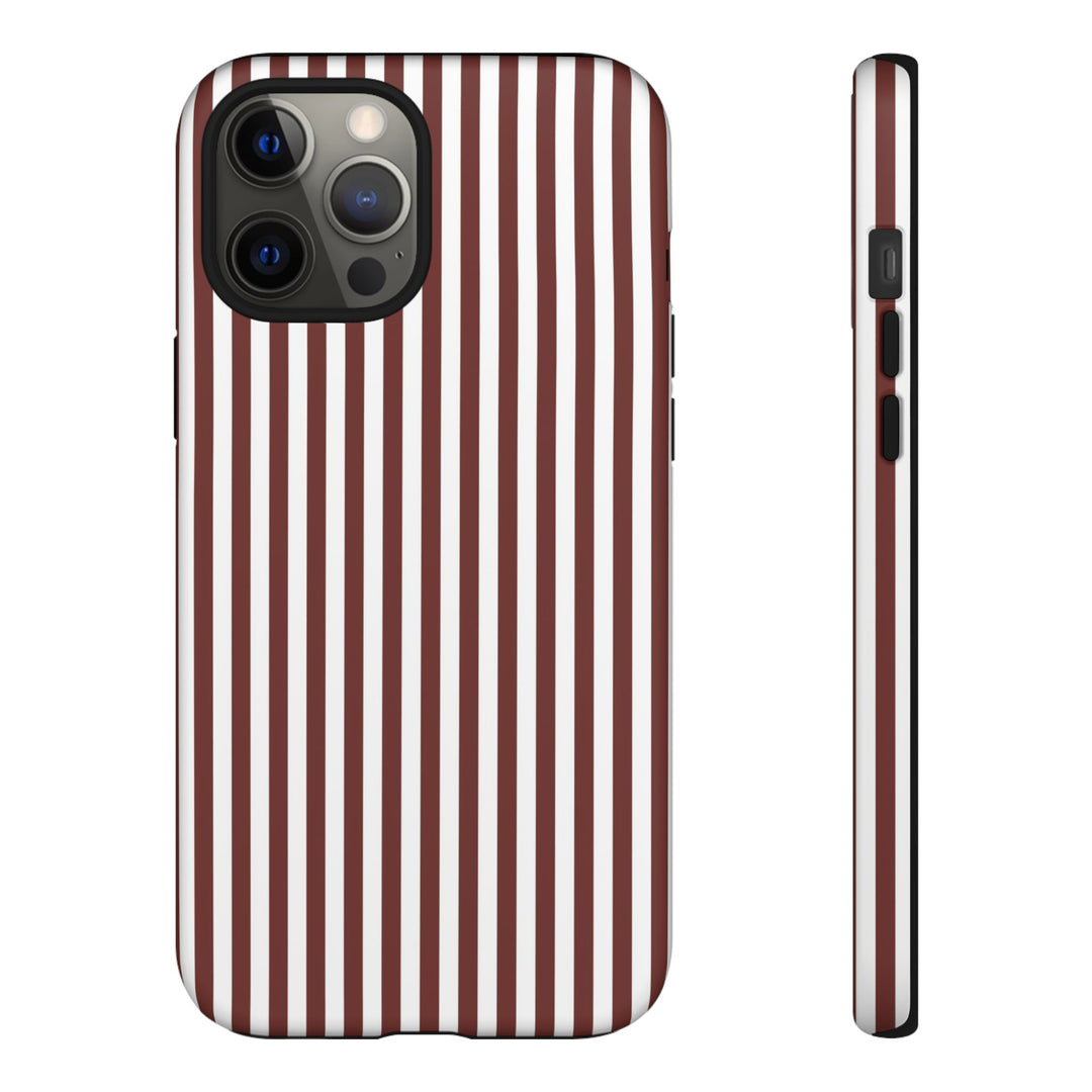 Tough Premium Chocolate Stripes Phone Case Gift for Her - For Apple iPhone 16 Pro Max 16e iPhone 15 Pro iPhone Iphone 14 Plus 13 Pro 12 SE XR - Studio40ParkLane
