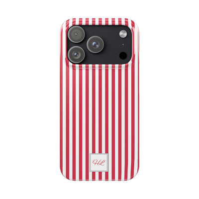 Slim Custom Personalized Winterberry Red Striped Phone Case for Iphone 17 - | iPhone 16 Pro Max Case | iPhone 15 Case Iphone 14 13 12 11 10 9 8 - Studio40ParkLane
