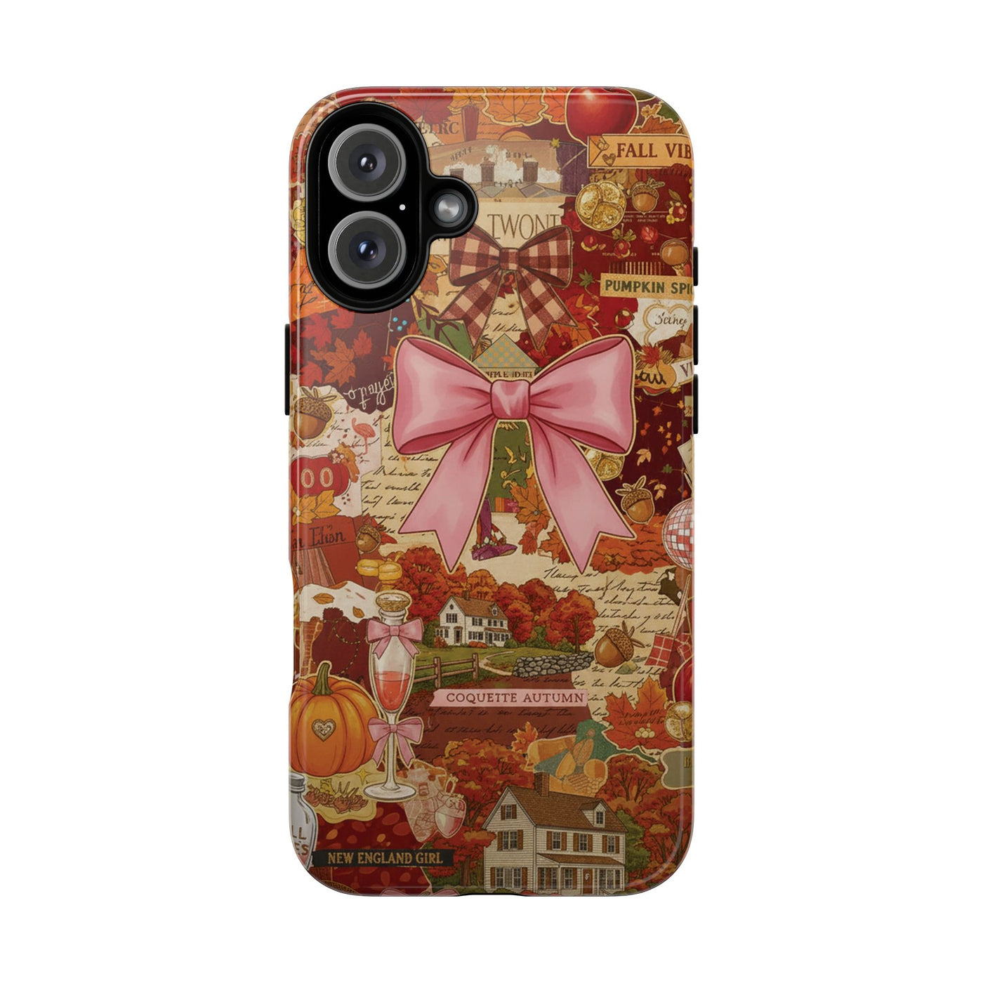 New England Fall Coquette Collage Tough Premium Phone Case - For iPhone 16 Pro Max iPhone 15 Pro iPhone Iphone 14 Plus 13 Pro 12 11 10 XR XS
