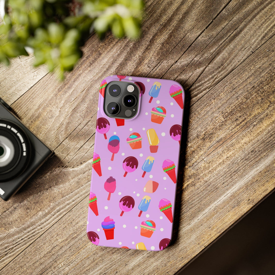 Slim Cute Phone Cases for Iphone - | iPhone 15 Case | iPhone 15 Pro Max Case, Iphone 14 Case, Iphone 14 Pro Max, Iphone 13, Summer Ice - cream Pink - Studio40ParkLane