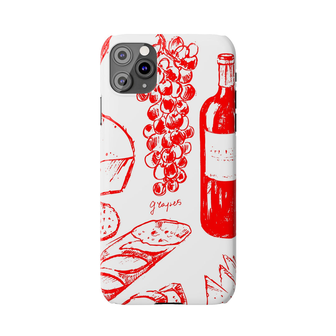Slim Cute Phone Cases for Iphone | iPhone 15 Case | iPhone 15 Pro Max Case, Iphone 14, Iphone 14 Pro Max, Iphone 13, French Food Wine Red - Studio40ParkLane