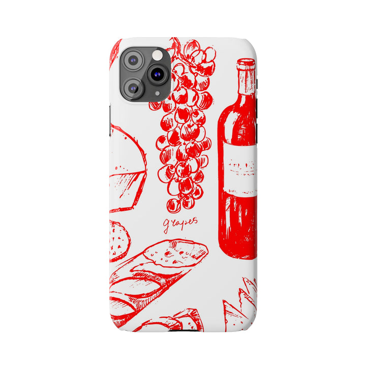 Slim Cute Phone Cases for Iphone | iPhone 15 Case | iPhone 15 Pro Max Case, Iphone 14, Iphone 14 Pro Max, Iphone 13, French Food Wine Red - Studio40ParkLane
