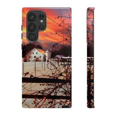 Impact Resistant, Winter Sunset Cute Phone Cases for Samsung S24, S23, S22, S21, IPhone 15 pro Iphone 14 pro Iphone 13 IPhone 12 Iphone 11