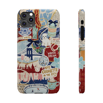 Slim New York Winter Coquette Collage Cute Phone Case for Iphone 16 - | iPhone 15 Pro Max Case | iPhone 14 Case Iphone 13 12 11 10 9 8 7 X - Studio40ParkLane