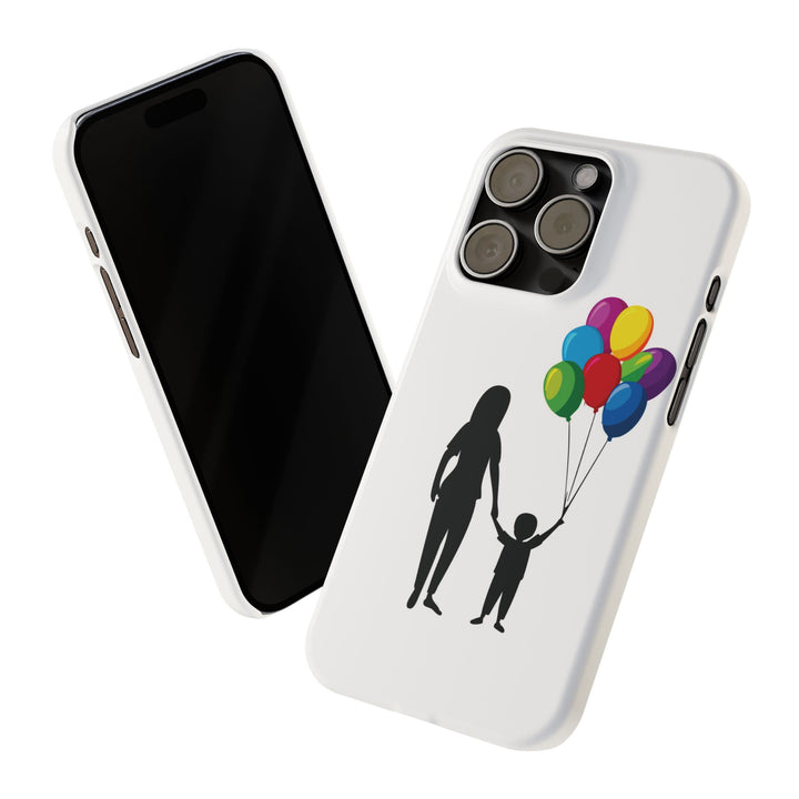 Slim Mother Child Balloons Gift for Her Cute Phone Cases for Iphone 16 Pro Max | iPhone 15 Case | iPhone 15 Pro Max Case, Iphone 14, 13, 12, 11, 10, 8, 7 - Studio40ParkLane