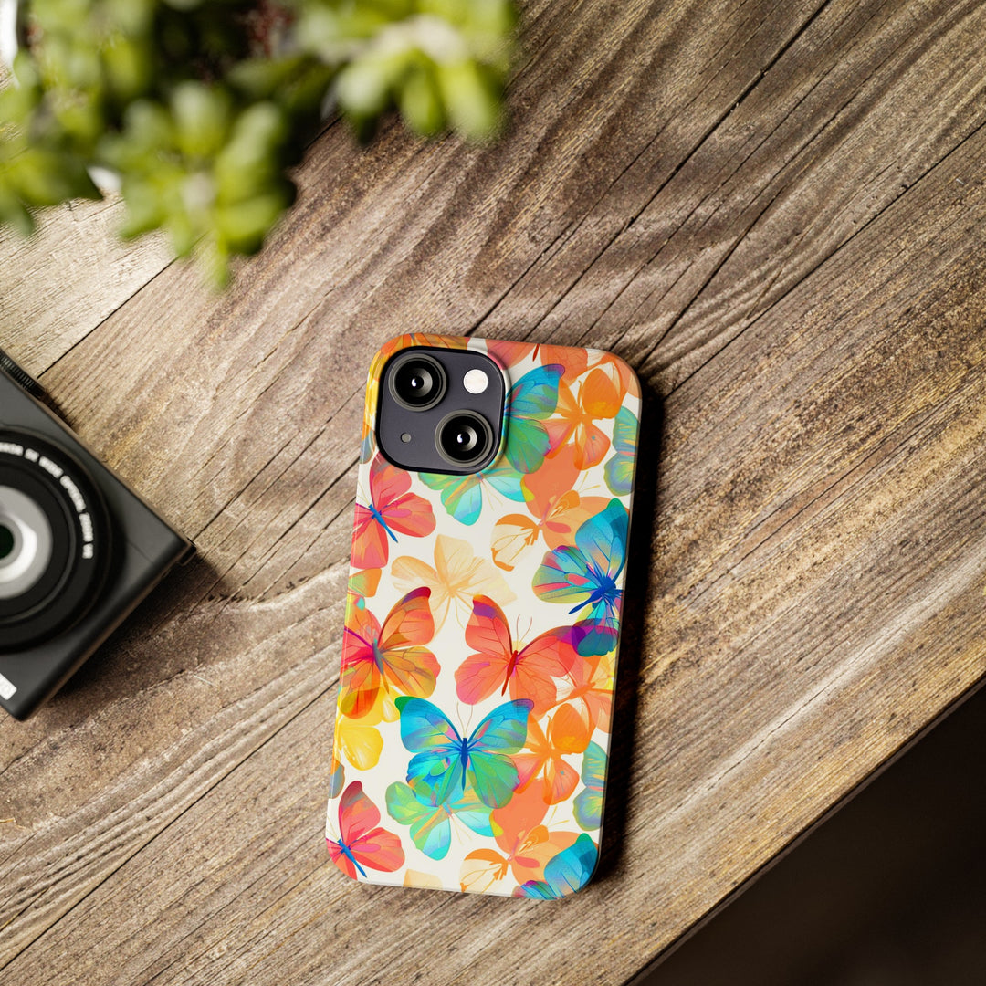 Slim Cute Phone Cases for Iphone - | iPhone 15 Case | iPhone 15 Pro Max Case, Iphone 14 Case, Iphone 14 Pro Max, Iphone 13, Summer Bright Butterflies - Studio40ParkLane