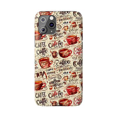 Slim Cute iPhone Cases - | iPhone 15 Case | iPhone 15 Pro Max Case, Iphone 14 Case, Iphone 14 Pro Max, Iphone 13, Paris Coffee Cup