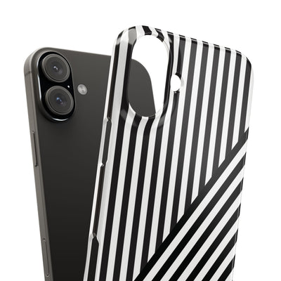 Aesthetic Black White Stripes Cute Phone Case Sleek Snap - For iPhone 17 Pro Max iPhone 16 Pro iPhone 15 Iphone 14 Plus 13 Pro 12 11 10 Gift - Studio40ParkLane