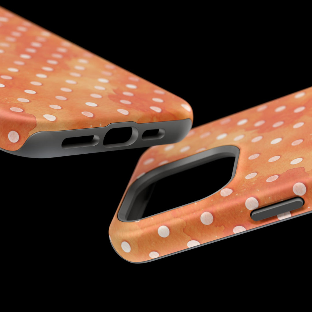 Aesthetic Tough Magsafe Orange Polka Dots Phone Case - For iPhone 17 Pro Max iPhone 16 Pro iPhone 15 Iphone 14 Plus 13 Pro 12 11 10 XR - Studio40ParkLane