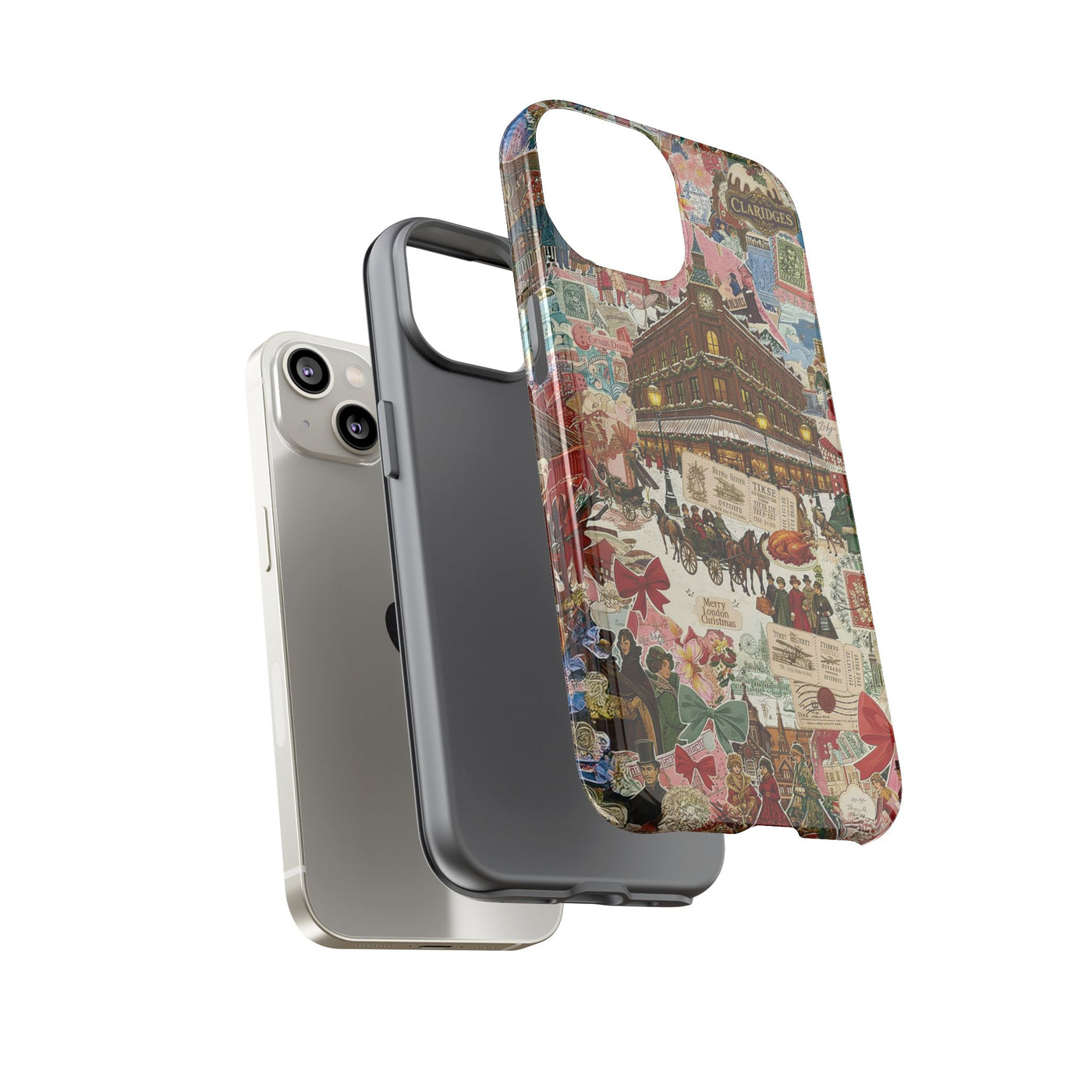 Aesthetic Tough London Coquette Collage Premium Phone Case - For iPhone 17 Pro Max iPhone 16 Pro iPhone 15 Iphone 14 Plus 13 Pro 12 11 10 XR - Studio40ParkLane