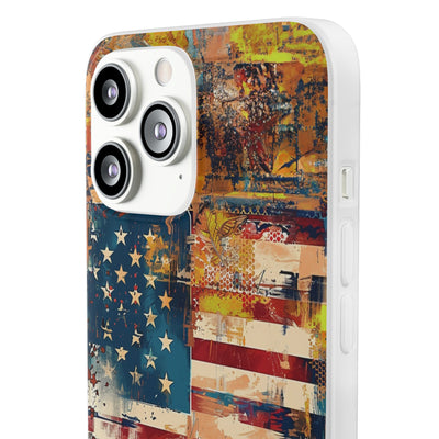 Cute Flexi Phone Cases, US Flag Abstract, Compatible with Samsung Galaxy S23, Samsung S22, Samsung S21, Samsung S20, Galaxy S20 Ultra