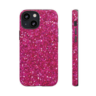 Faux Muted Pink Play on Glitter Effect Cute Phone Case, for IPhone 16 pro Max | Iphone 15, Iphone 14, IPhone 13 Case, 11 8 7, Samsung Galaxy S24, S23, S22, S21, 2 Layer Protection