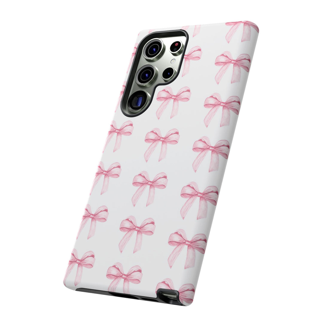 Pink Bows Cute Phone Case, for IPhone 16 Pro Max | Iphone 15, Iphone 14, IPhone 13 Case, 11 8 7, Samsung Galaxy S24, S23, S22, S21, 2 Layer Protection - Studio40ParkLane