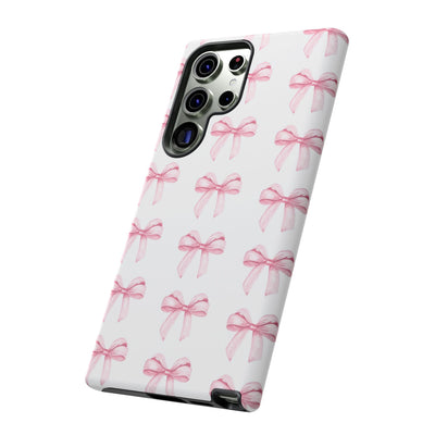 Pink Bows Cute Phone Case, for IPhone 16 Pro Max | Iphone 15, Iphone 14, IPhone 13 Case, 11 8 7, Samsung Galaxy S24, S23, S22, S21, 2 Layer Protection