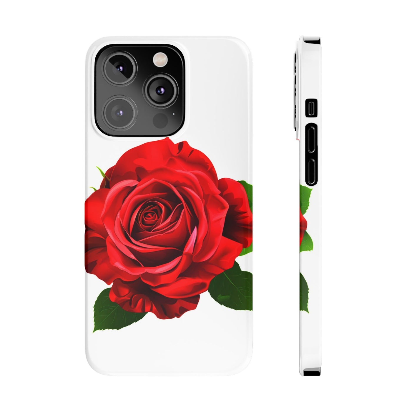 Slim Red Rose Flowers Gift for Her Cute Phone Cases for Iphone 16 Pro Max | iPhone 15 Case | iPhone 15 Pro Max Case, Iphone 14, Iphone 14 Pro Max, Iphone 13 12 11 8 7