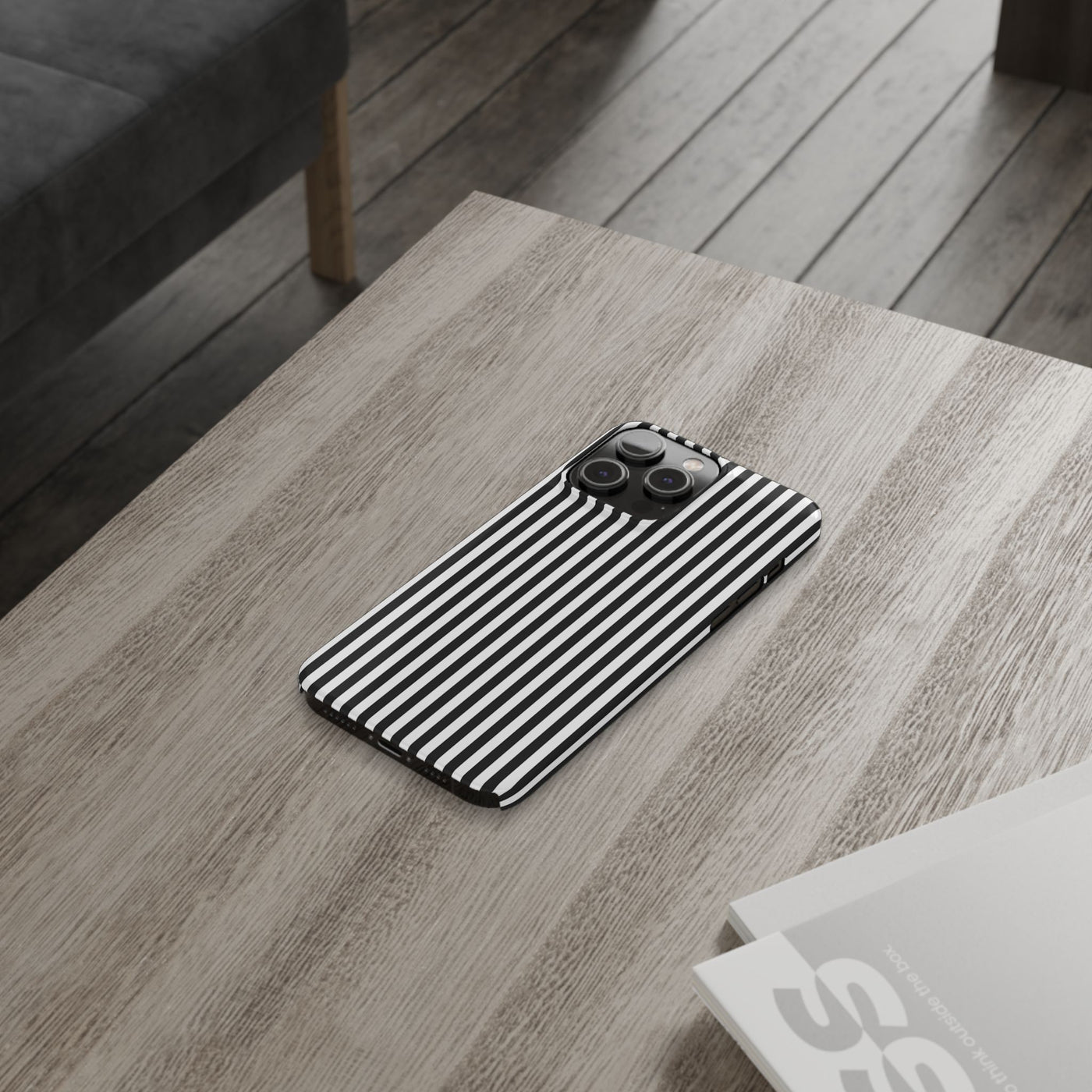 Slim Black White Striped Cute Phone Case for Iphone 16 - | iPhone 15 Pro Max Case | iPhone 14 Case Iphone 13 12 11 10 9 8 7 Gift for Her - Studio40ParkLane